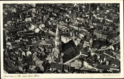 Ak Zwickau Sachsen, Ortsansicht mit dem Dom, Luftbild