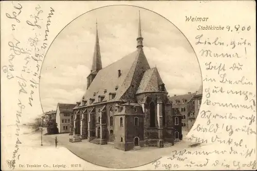 Ak Weimar in Thüringen, Stadtkirche