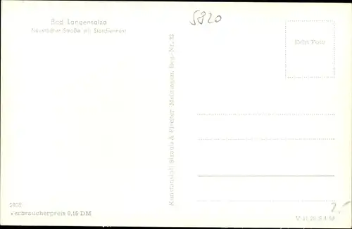 Ak Bad Langensalza in Thüringen, Neustädter Straße mit Storchennest