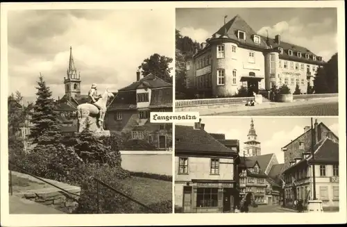 Ak Bad Langensalza, Denkmal, Schwefelbad, Geschäfte