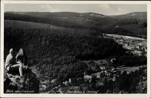 Ak Stutzhaus Luisenthal im Thüringer Wald, Blick vom Arlesnest