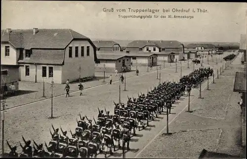 Ak Ohrdruf Thüringen, Truppenübungsplatz, XI. Armeekorps