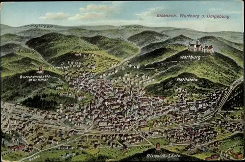 Ak Eisenach in Thüringen, Wartburg und Umgebung