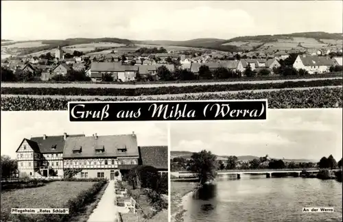 Ak Mihla im Wartburgkreis Thüringen, Werrapartie, Pflegeheim Rotes Schloss, Totalansicht