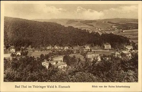 Ak Bad Thal Ruhla in Thüringen, Blick von der Ruine Scharfenburg