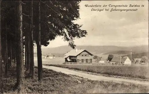 Ak Oberjugel Jugel Johanngeorgenstadt im Erzgebirge Sachsen, Wanderheim der Turngemeinde Zwickau