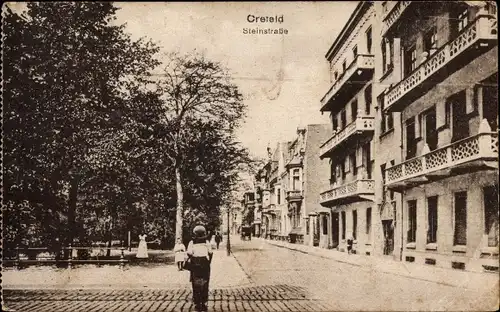 Ak Krefeld am Niederrhein, Steinstraße