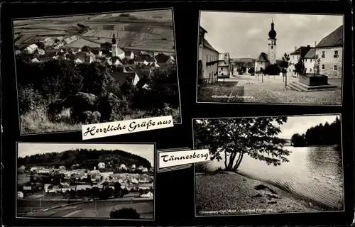 Ak Tännesberg in der Oberpfalz Bayern, Blick auf die Kirche, Panorama vom Ort