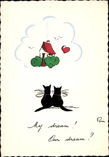 Künstler Ak My dream, our dream, verliebte Katzen