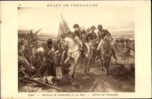 Künstler Ak Napoleon, Bataille de Friedland 1807, Battle of Friedland