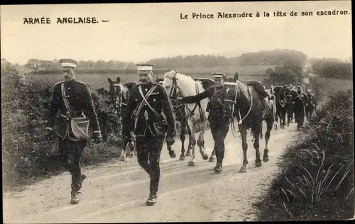 Ak Armée Anglaise, Le Prince Alexandre a la tete de son escadron