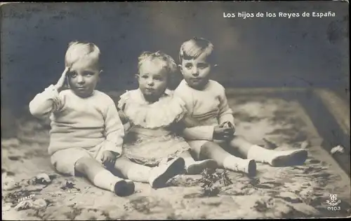 Ak El principe de Asturias, la Infanta Beatriz y el infante D. Jaime, Adel Spanien