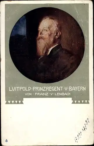 Künstler Ak von Lenbach, Franz, Prinzregent Luitpold von Bayern, Portrait