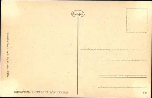 Künstler Ak Kronprinz Rupprecht von Bayern, Portrait
