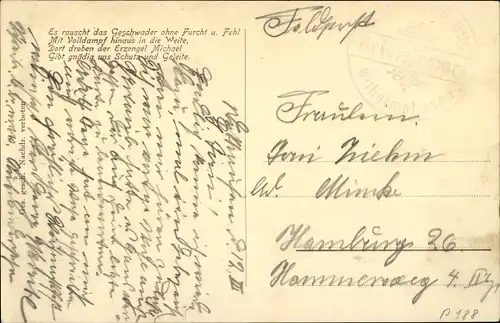 Ak Deutsche Kriegsschiffe, Kaiserliche Marine, Herrscherin mit Schwert, Es rauscht das Geschwader...