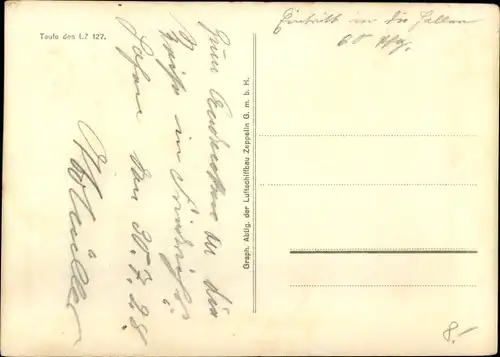 Ak Luftschiff LZ 127, Graf Zeppelin, Taufe