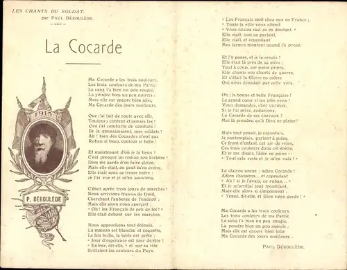 Klapp Lied Ak La Cocarde, Les Chants du Soldat, Paul Deroulede, Elsässerin