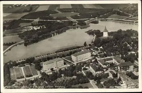 Ak Malmö Schweden, Luftaufnahme