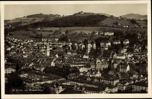 Ak Sankt Gallen Stadt Schweiz, Gesamtansicht mit Freudenberg