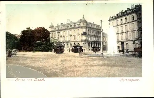 Ak Basel Bâle Stadt Schweiz, Äschenplatz