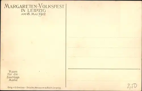 Künstler Ak Greiner, O., Leipzig in Sachsen, Margareten Volksfest am 18. Mai 1912