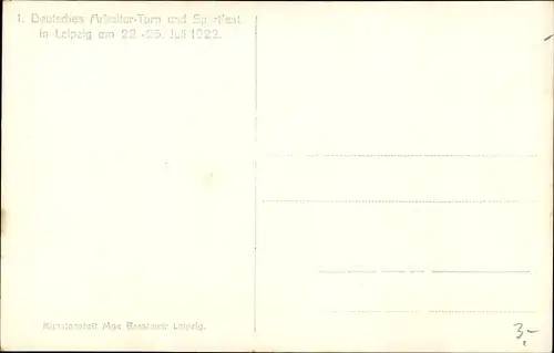 Ak Leipzig in Sachsen, 1. Deutsches Arbeiter-Turn und Sportfest am 22.-25. Juli 1922