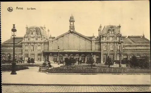 Ak Arras Pas de Calais, Bahnhof