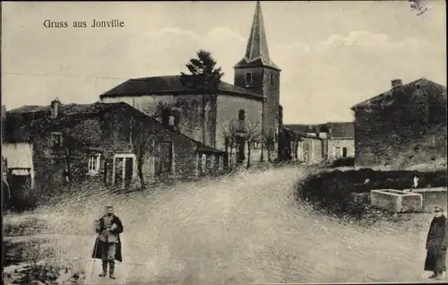 Ak Jonville Meuse, Straßenpartie