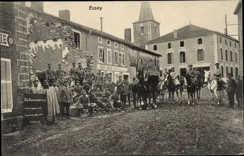 Ak Essey et Maizerais Meurthe et Moselle, Straßenpartie, Deutsche Soldaten