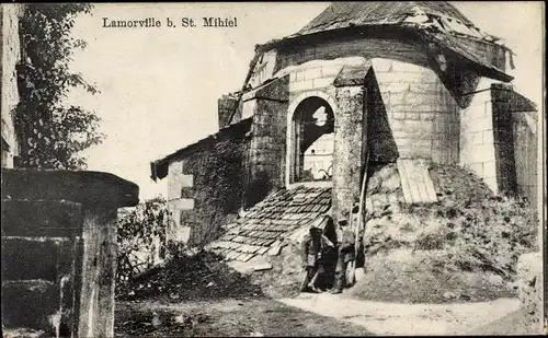 Ak Lamorville Lothringen Meuse, Kriegszerstörungen, I. WK