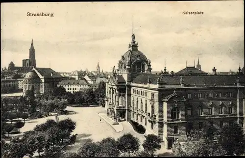 Ak Strasbourg Straßburg Elsass Bas Rhin, Kaiserplatz