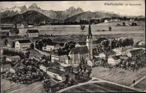 Ak Pfaffenhofen am Inn Schechen, Gesamtansicht