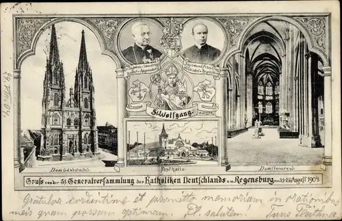 Ak Regensburg an der Donau Oberpfalz, 51. Generalversammlung der Katholiken Deutschlands 1904