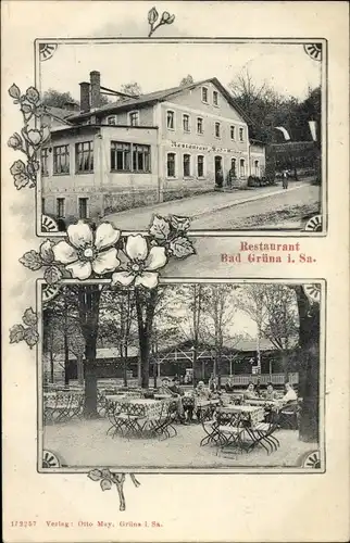 Ak Grüna Chemnitz Sachsen, Restaurant Bad Grüna