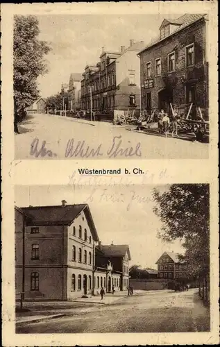 Ak Wüstenbrand Hohenstein Ernstthal Sachsen, Straßenpartie