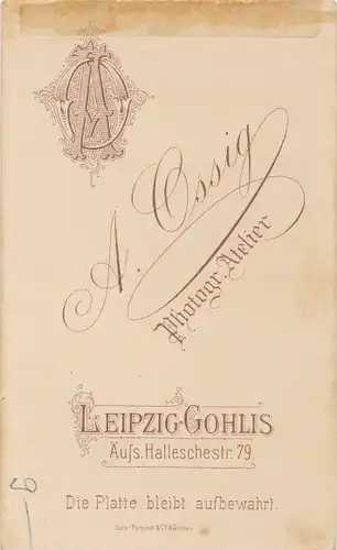 CdV Leipzig Gohlis Sachsen, Portrait, Deutscher Soldat im Atelier A Ossig, Schirmmütze