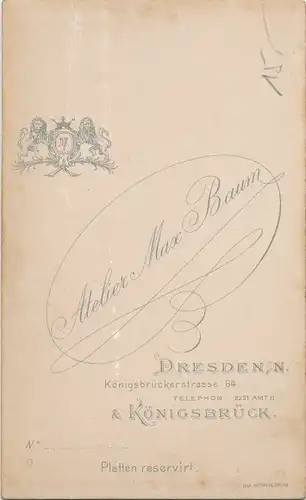 CdV Dresden Sachsen, Portrait, Deutscher Soldat im Atelier Max Baum, Tschako mit Federschmuck