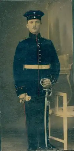 CdV Foto Porträt Deutscher Soldat, Kaiserreich, Säbel