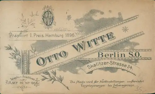 CdV Foto Porträt Deutscher Soldat, Kaiserreich, Fotograf Otto Witte, Berlin