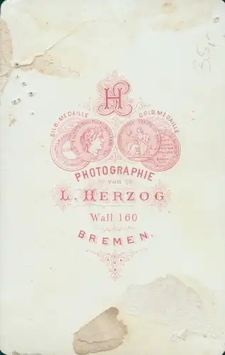 CdV Foto Porträt Deutscher Soldat, Kaiserreich, Eisernes Kreuz, Fotograf L. Herzog, Bremen