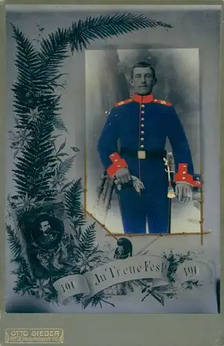 Kabinett Foto Deutscher Soldat, Kaiserreich, Porträt König Ludwig II., Fotograf Otto Sieber, Metz