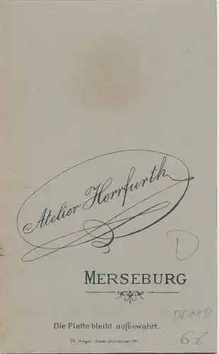 CdV Foto Porträt Deutscher Soldat, Kaiserreich, Fotograf Atelier Herfurth, Merseburg