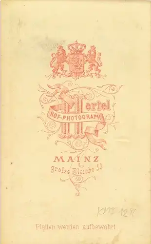 CdV Foto Porträt Deutscher Soldat, Kaiserreich, Epauletten, Fotograf Hertel, Mainz