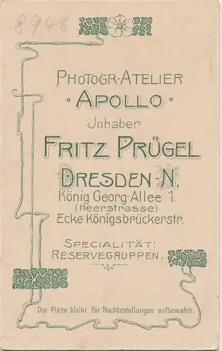 CdV Foto Porträt Deutscher Soldat, Kaiserreich, Fotograf Atelier Apollo, Fritz Prügel, Dresden