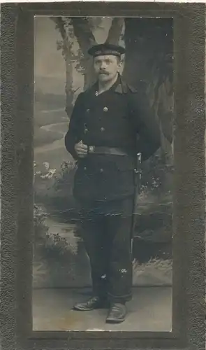 CdV Foto Porträt Deutscher Soldat, Kaiserreich, Landwehr Abteilung