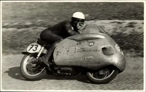 Foto Ak Hohenstein Ernstthal, Sachsenring, NSU Motorrad bei einem Rennen, Startnummer 73