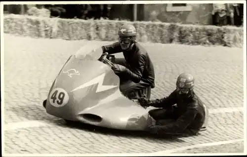 Foto Ak Hohenstein Ernstthal, Sachsenring, Motorrad bei einem Motorradrennen, 49
