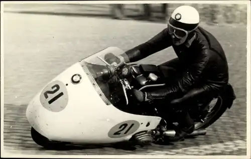 Foto Ak Hohenstein Ernstthal, Sachsenring, BMW Motorrad bei einem Motorradrennen, Walter Zeller, 21