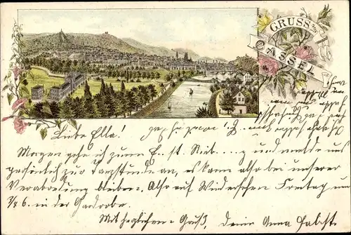 Litho Kassel in Hessen, Panorama vom Ort