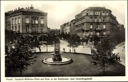 Ak Kassel in Hessen, Friedrich Wilhelms Platz, Kurfürstenstraße, Schomburgstraße
